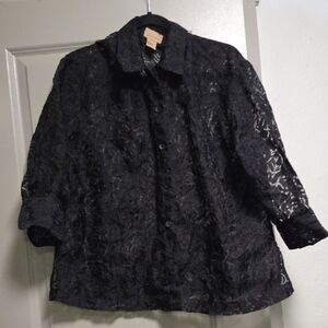 Choices Black Lace Women's Blouse